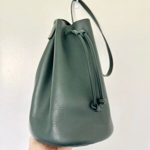 Rare Green Leather baggu Bucket Bag